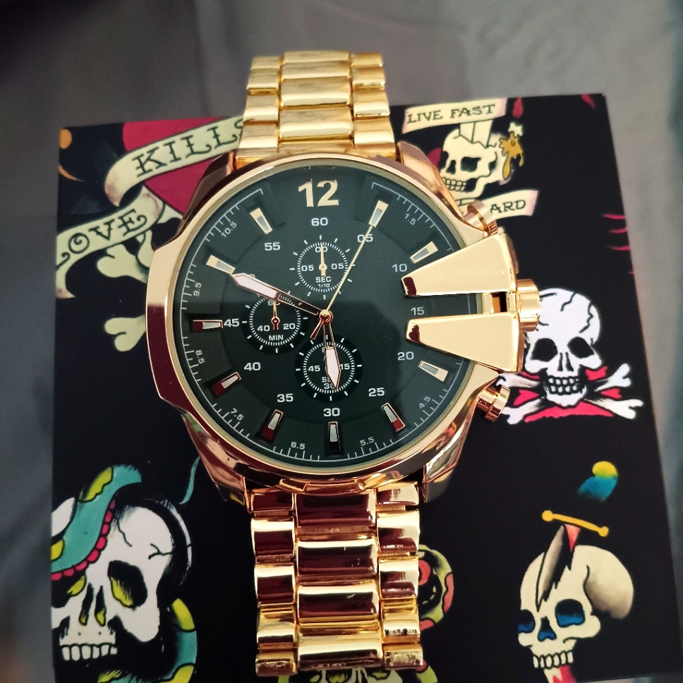 Ed Hardy Goldtone Metal Watch Nib $95.00 Retail